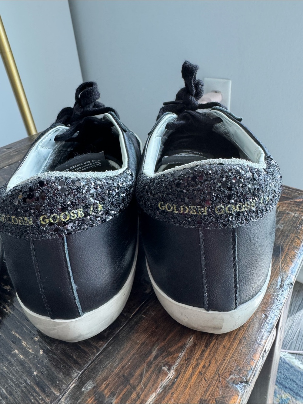Golden Goose Black Leather & Suede Womens Sneakers with Star Accent - Picture 4 of 7